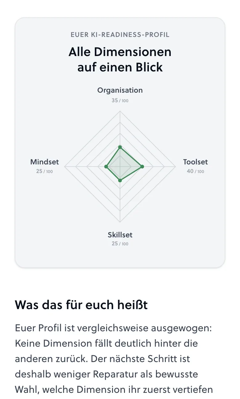 Profilansicht als Spidernet-Chart