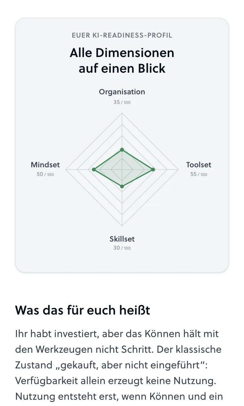 Profilansicht als Spidernet-Chart