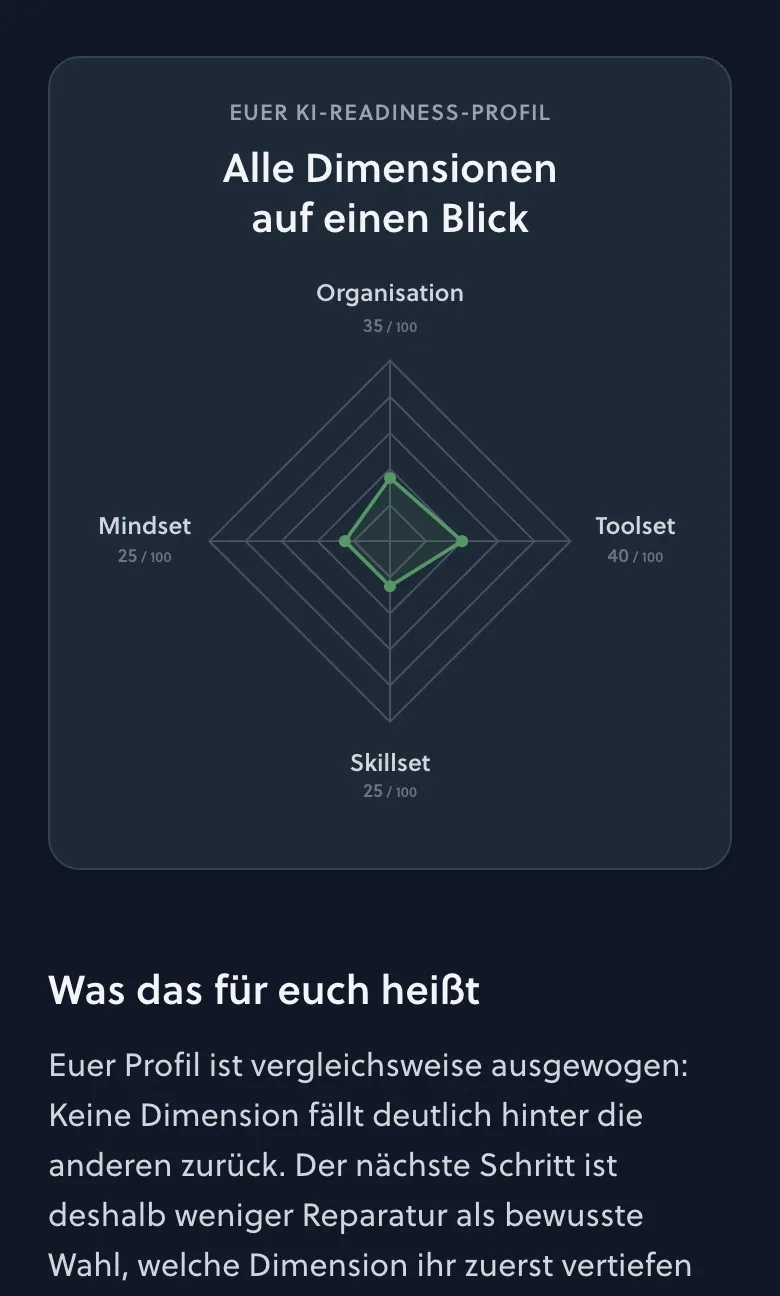 Profilansicht als Spidernet-Chart