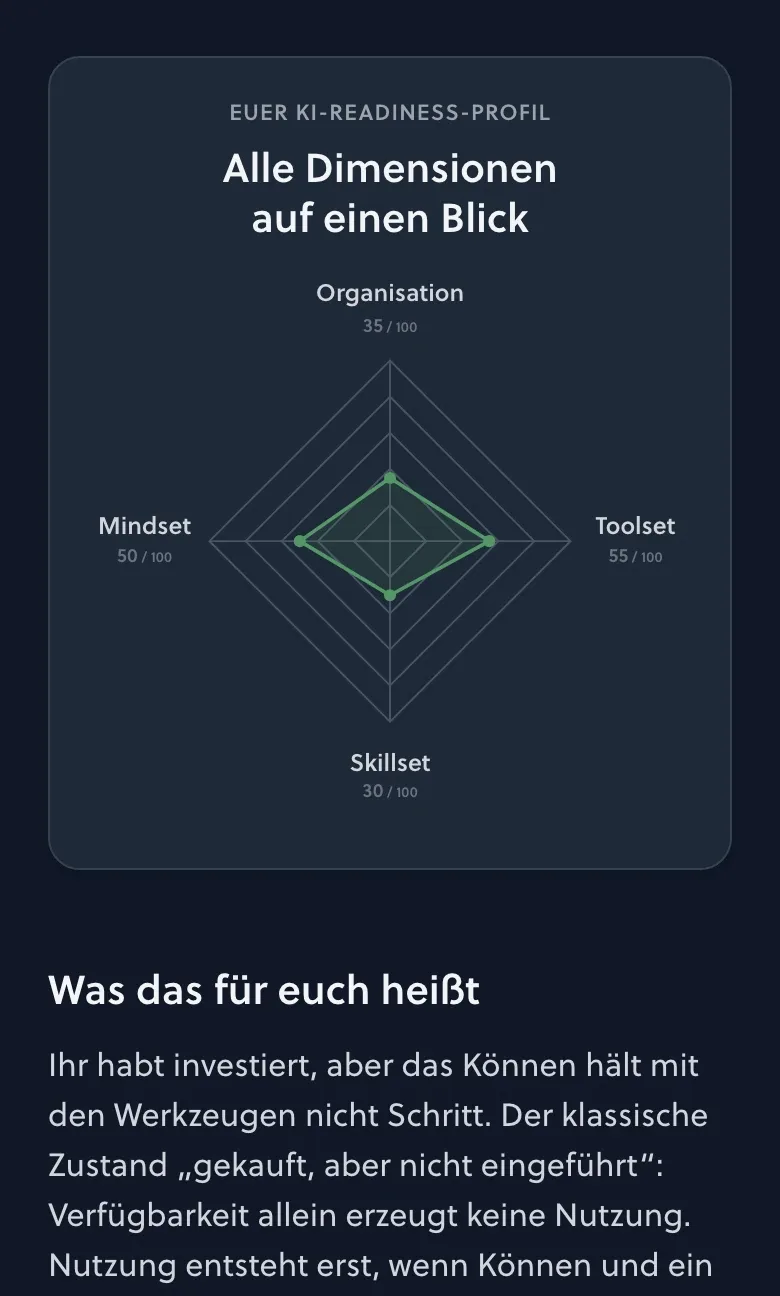 Profilansicht als Spidernet-Chart